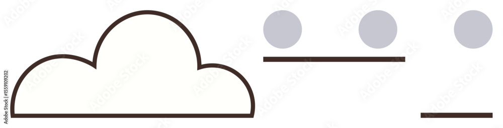 Poster cloud shape representing storage alongside lines and dots for upload, download, connection, and data