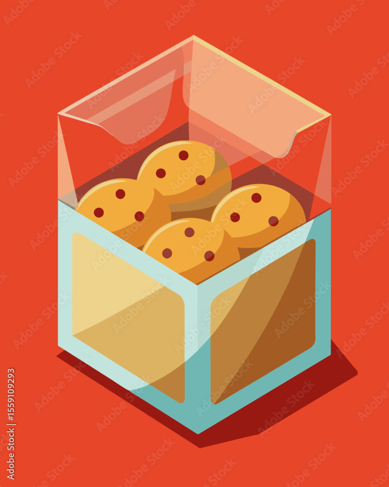 Poster a box of cookies with each cookie individually wrapped and then p in a plastic tray all secured insi