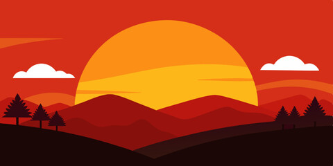 Obraz premium Nature Sunset Scene