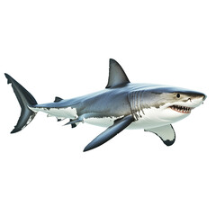 Fototapeta premium Great white shark swimming in ocean water powerful predator marine animal wildlife nature