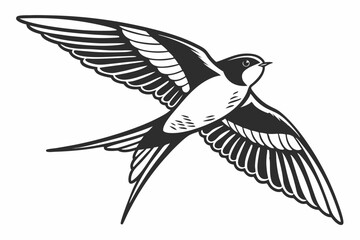 swallow sihouette black vector