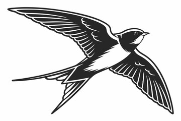 swallow sihouette black vector