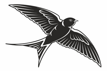 Naklejka premium swallow sihouette black vector
