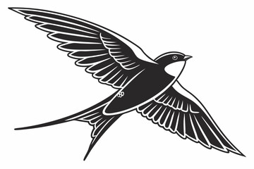 swallow sihouette black vector