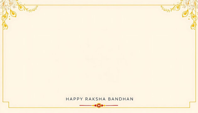Elegant raksha bandhan greeting card design with decorative border and festive message.