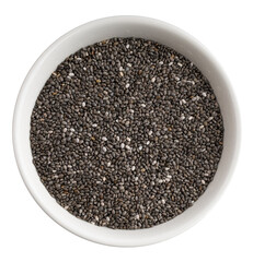 Chia seeds in a white boul