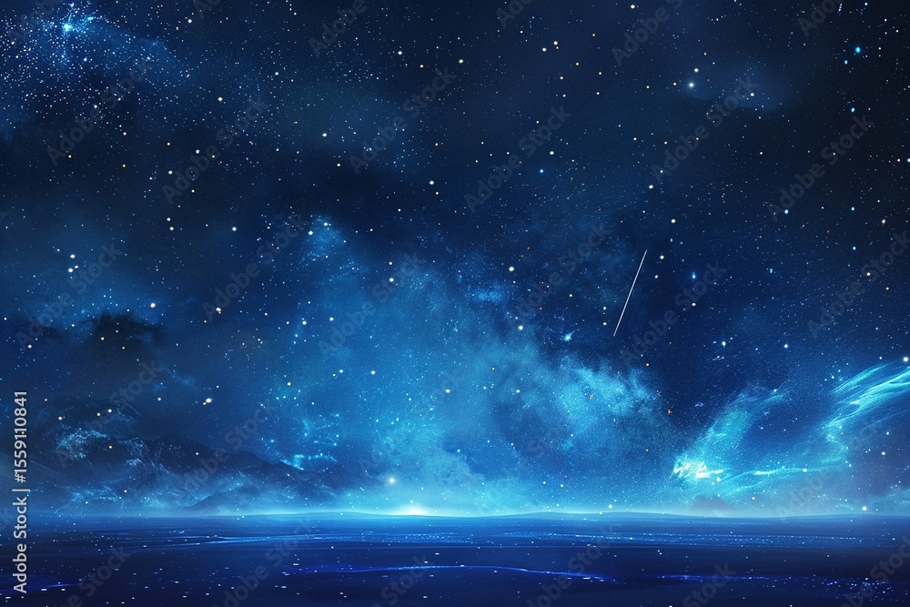 Wall mural minimalistic design the night sky is lit up with new year's eve fireworks., the extreme right third 