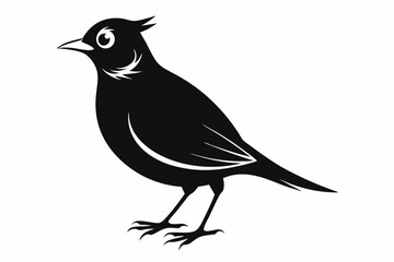 lark bird sihouette black vector