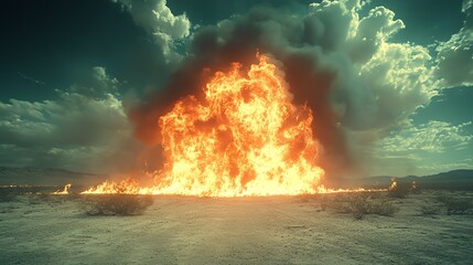 An iconic shot of a desert burning bush