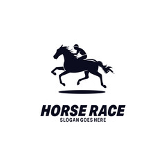 horse race sports logo vector illustration