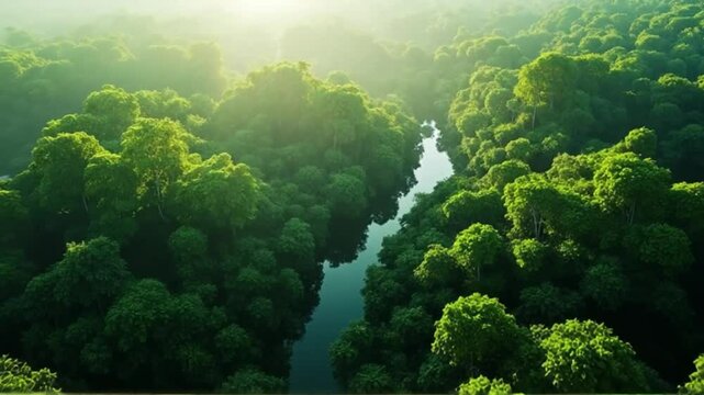 Lush Rainforest River 4K Stock Video