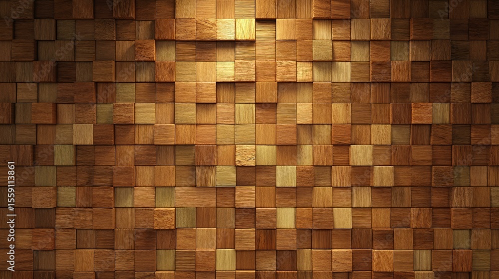 Poster abstract wooden cube pattern background design