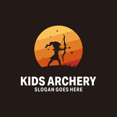 Archery kids Logo Template Design Vector