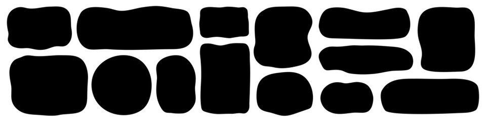 Fototapeta premium Irregular text box vector set colorful isolated on white background for messages, social media post, decoration, banner