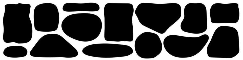 Naklejka premium Irregular text box collection black color isolated on white background for messages, social media post, decoration, banner