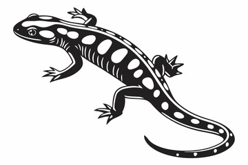 fire salamander sihouette black vector