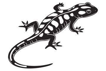 Naklejka premium fire salamander sihouette black vector