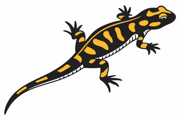 fire salamander sihouette black vector