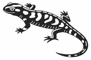 fire salamander sihouette black vector