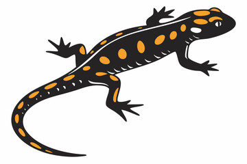 fire salamander sihouette black vector