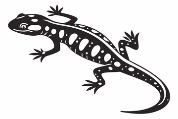 fire salamander sihouette black vector