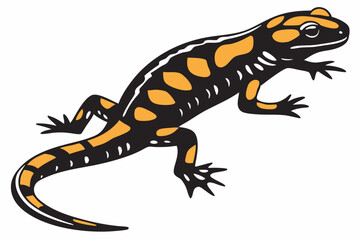 fire salamander sihouette black vector