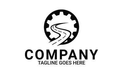 gear road logo design icon vector template