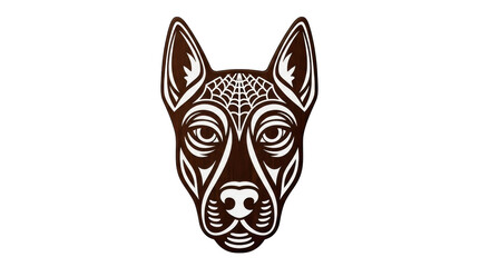 Isolated Dog Head Silhouette