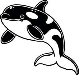 Minimalist Orcas Silhouette Illustration for Modern Ocean Inspired Home and Office Decor.