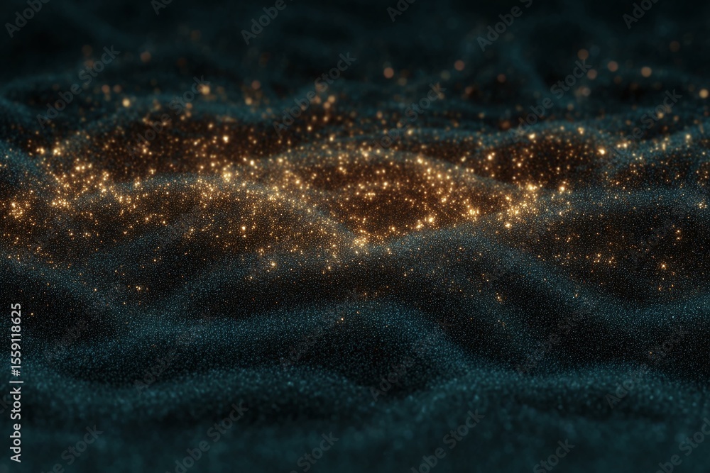 Poster abstract sparkling particle field