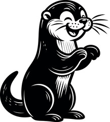 Otter Silhouette Design for Coastal Decor Wildlife Crafts and Educational Resources.