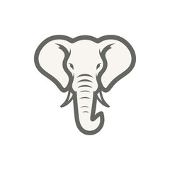 Stylized elephant head illustration on a plain background, suitable for wildlife-themed designs