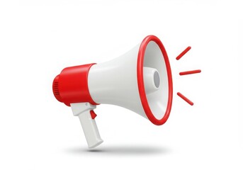 Red and white megaphone communication device