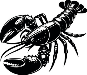 Unique Lobster Silhouette Image Perfect for Coastal Kitchens and Beach House Decor.
