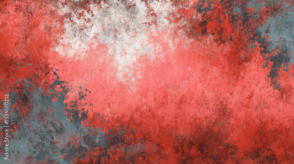 Poster this artwork features a dynamic interplay of red and gray tones, creating a sense of movement and em