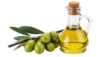 Isolated Olive Oil with Olives