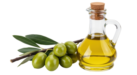 Isolated Olive Oil with Olives