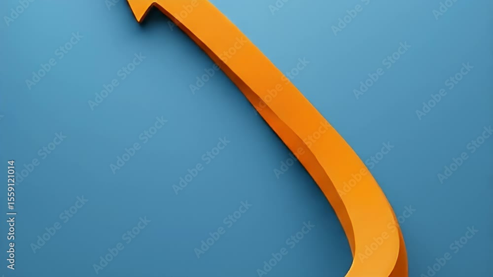 Aufkleber abstract orange arrow on blue background with modern 3d rendering