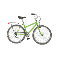 Fototapeta premium Explore green bicycle illustration for outdoor recreation and fitness adventures vector image