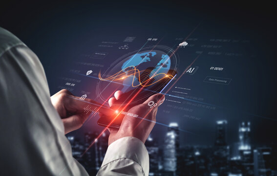 Global AI and data processing system enhances data, AI, and processing efficiency through digital network and global integration of intelligent technology Vouch - Powered by Adobe