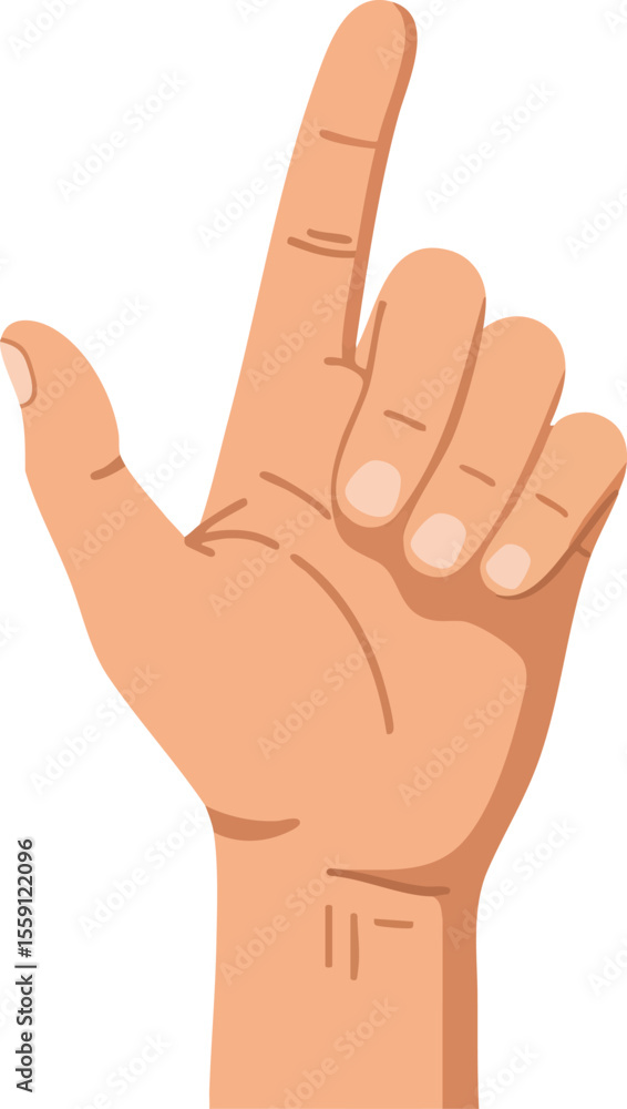 Poster human hand pointing finger up gesture isolated icon vector illustration design for communication and