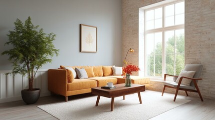 Fototapeta premium Modern Cozy Living Room Interior Design