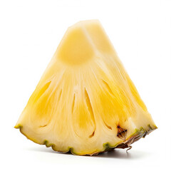 Peeled pineapple slice isolated on white background