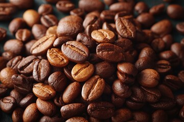Naklejka premium Close-up of Roasted Coffee Beans