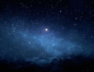 Obraz premium Starry Night Sky Above the Clouds