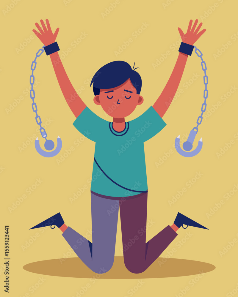 Poster despite being physically unrestrained the persons actions are dictated by the unseen handcuffs of so