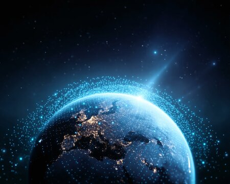 Global Network Earth Illustration