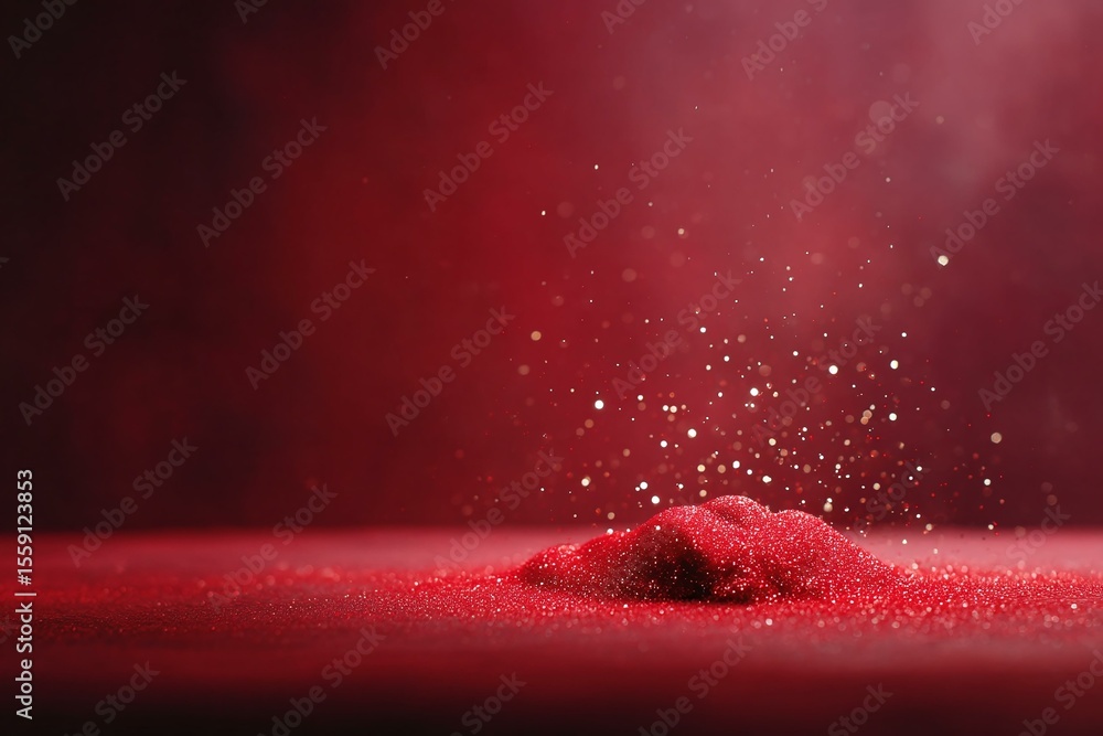 Poster red glitter background with sparkling effect