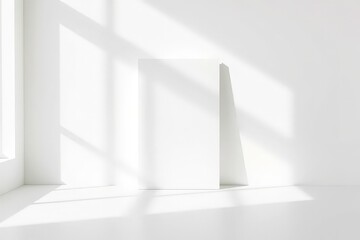 White Room with Shadowy Light and Mockup Frame Interior Design Concept