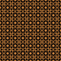 Ornate Black and Gold Star Medallion Seamless Pattern